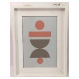 Abstract Geometric Print In White Frame