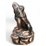 Painted Concrete Frog Garden Statue 12.5 Tall