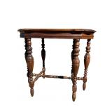 Wood Accent Table With Turned Legs