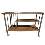 Mid-Century Style Rolling Shelving Unit