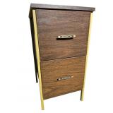 Faux Wood and metal 2-Drawer Filing Cabinet