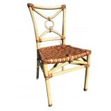 Leather & Bamboo Chair With Woven Seat