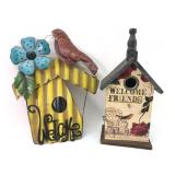 Metal & Wood Birdhouse Decor Set