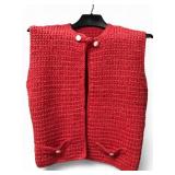 Vtg Hand Crocheted Hot Pink Vest 15.25ï¿½ï¿½ Shoulder