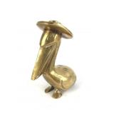 Vintage Brass Pelican Figurine With Hat