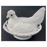 Milk Glass Bowl With Lattice Rim