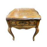 Wood Table With Drawer & Decorative Legs