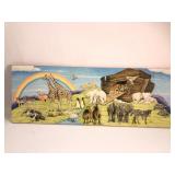Noahï¿½s Ark Animal Scene Artwork On Wood