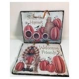 2 Decorative Slate Wall Plaques