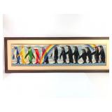 Rainbow Penguin Promenade Needlepoint Art