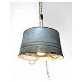 Hanging Galvanized Tub Swag Lamp