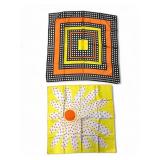 Echo Silk Scarves With Geometric & Floral Design