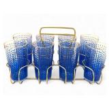 MCM Hazel-Atlas Capri Dot Tumblers With Caddy