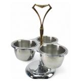 MCM Kromex Stainless Steel 3-Bowl Carousel Server