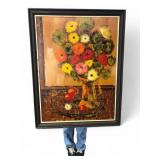 Signed Candace Mid Century Floral Still Life