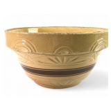 Rare XL Yellow Ware Brown Stripe Mixing Bowl