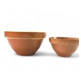 Rare 1950s Watt Pottery Yellow Ware Mixing Bowls