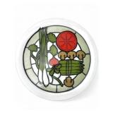 1970s Glass Serving Tray With Vegetable Motif