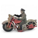 Vtg Hubley Cast Iron Police Patrol Motorcycle