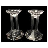 Lenox Double Pillar Crystal Candlesticks