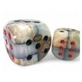 Vtg Onyx Dice Paperweight Bookends