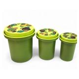 Vtg Rubbermaid Nesting Mushroom Canisters
