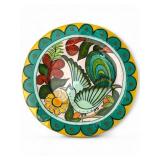 Vtg Signed Mexican Folk Art Ceramic Wall Plate