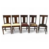 Mission Arts & Crafts Dining Chairs Set Of 5