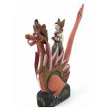 Vtg Hand Carved & Painted Wooden Hindi Vritra