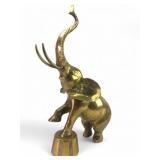 Vtg Brass Elephant Sculpture 17 Inches Tall