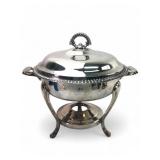 Silver Plated Chafing Dish With Lid & Stand
