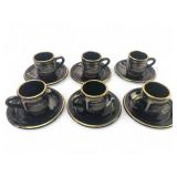 Greek Handmade 24K Gold Tea Cups & Saucers