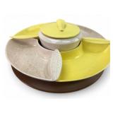 Vtg California Pottery Lazy Susan Set