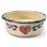 Vtg Country Pottery Sponge Painted Bowl