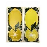 Two Vtg Melamine Lemon Trays