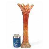 Fenton Swung Glass Marigold Carnival Vase
