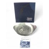 Wendell August Metal Dish With Floral Design