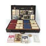 Vintage Poker Set With Chips And Ephemera