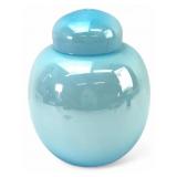 MCM Hand Painted Italian Glass Urn W/Lid