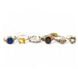 6 Sterling Silver Gemstone Rings