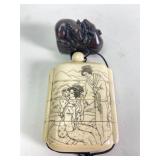 Japanese Ivory-Inspired Inro With Netsuke
