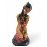 Vtg Chalkware Native American Girl Statue