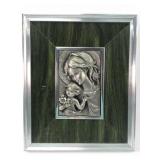 Pewter Relief Sculpture Of Madonna & Child