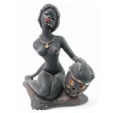 Diomede Nieri Chalkware Woman On Panther