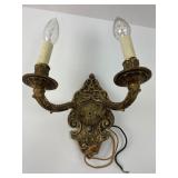 Spanish Revival Cast Brass Wall Sconce