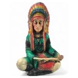 Vtg Chalkware Native American Chief Statue