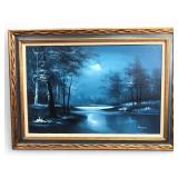 Signed Bangman Original Moonlight Painting