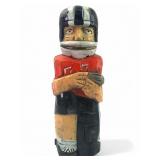 Vtg Hand Carved Red Grange Football Bottle Holder