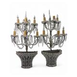 Vtg Pair Of Wall Mounted Chandelier Sconces