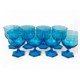 Anchor Hocking Laser Blue Flair Champagne Glasses